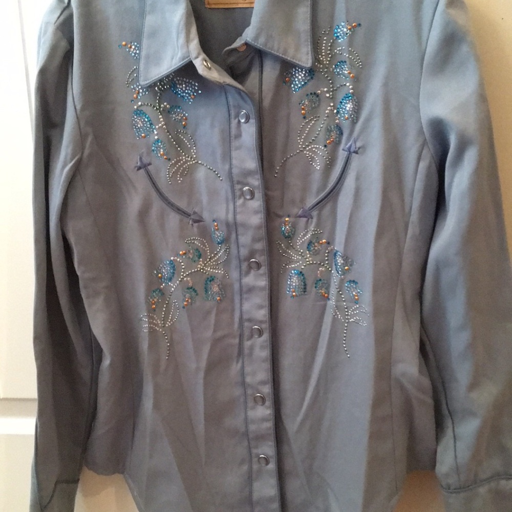 Vintage Scully Western Shirt, Blue, Small